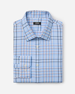 Slim Geo Plaid Wrinkle-Resistant Everyday Performance Dress Shirt