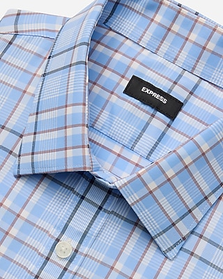 Slim Geo Plaid Wrinkle-Resistant Everyday Performance Dress Shirt