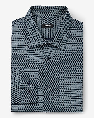 slim mini dot geo print stretch 1mx dress shirt