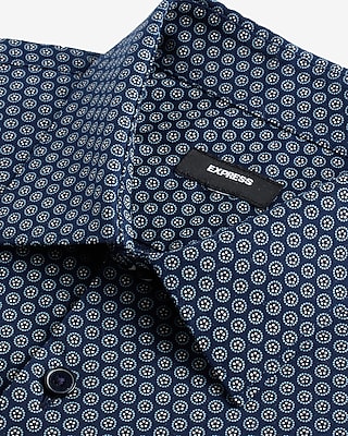 Slim Mini Dot Geo Print Stretch 1MX Dress Shirt