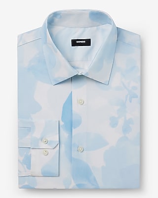 Slim Shadow Floral Stretch 1mx Dress Shirt | Express