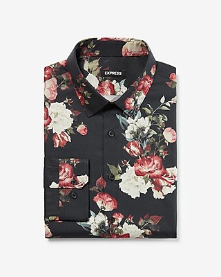 slim floral dress shirt