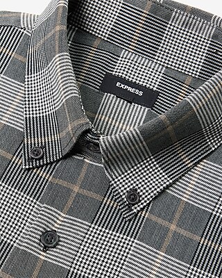 Extra Slim Plaid Flannel 1MX Dress Shirt