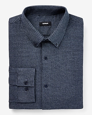 Extra Slim Gingham Stretch Flannel 1MX Dress Shirt