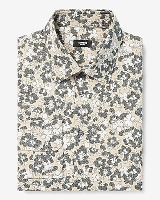 Slim Floral Stretch Cotton 1mx Dress Shirt