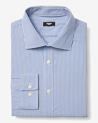 Modern Slim Striped Spread Collar Dress Shirt