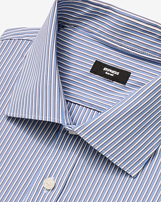 Modern Slim Striped Spread Collar Dress Shirt