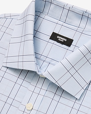 Modern Slim Plaid Spread Collar Dress Shirt