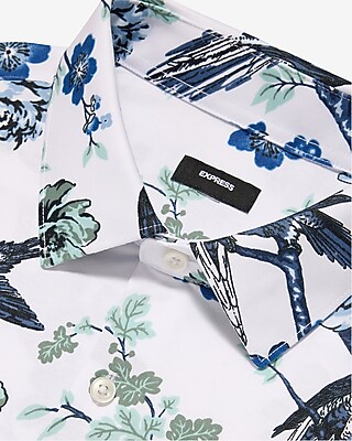 LS XSLIM MODERN TECH KNIT 1MX IVON BIRD PRINT:CHALK:S