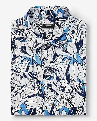 Extra Slim Painted Abstract Floral Stretch 1MX Dress Shirt