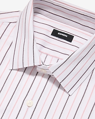 Slim Textured Striped Cotton Stretch 1MX Dress Shirt