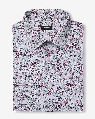 Slim Mini Floral Stretch Modern Tech 1MX Dress Shirt
