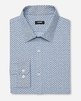 Classic Abstract Geo Wrinkle-Resistant Everyday Performance Dress Shirt