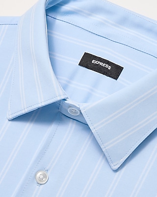 Slim Blue Striped Stretch Modern Tech 1MX Dress Shirt