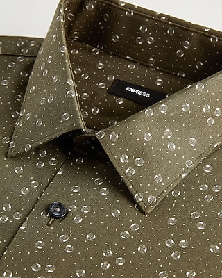 Slim Dot Print Stretch 1MX Dress Shirt