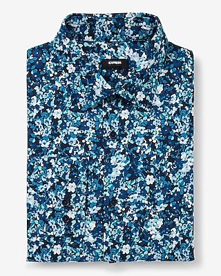 Slim Floral Stretch 1mx Dress Shirt | Express