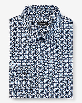 Slim Geo Dot Print Stretch 1MX Dress Shirt