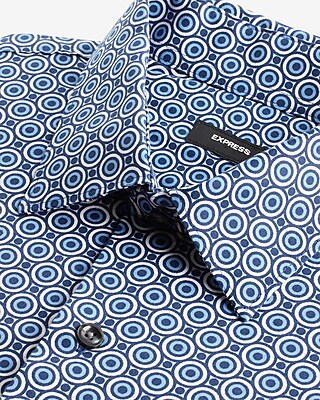 Slim Geo Dot Print Stretch 1MX Dress Shirt