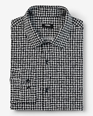 slim square geo stretch modern tech 1mx dress shirt
