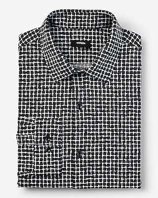 Slim Square Geo Stretch Modern Tech 1MX Dress Shirt