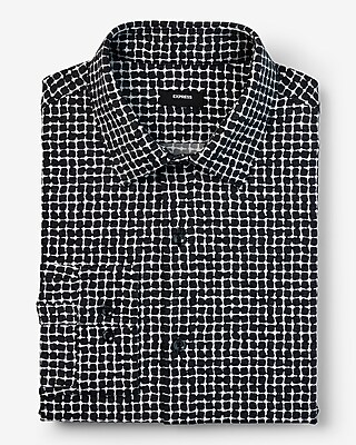Slim Square Geo Stretch Modern Tech 1MX Dress Shirt