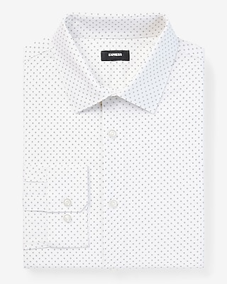 Slim Dot Print Stretch 1mx Dress Shirt | Express