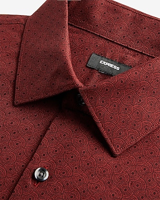 Slim Geo Twist Print Stretch 1MX Dress Shirt