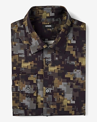 slim pixel camo stretch 1mx dress shirt