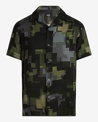 Pixel Camo Rayon Short Sleeve Shirt