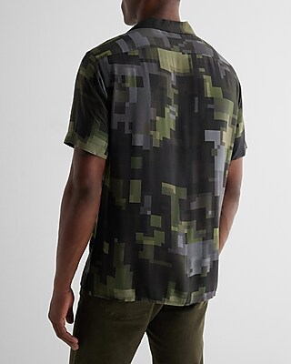 Pixel Camo Rayon Short Sleeve Shirt