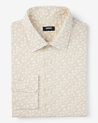 Slim Layered Circle Print Stretch 1MX Dress Shirt