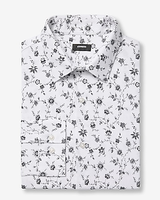express men's dress shirts Express Men's Extra Slim Solid Cotton Stretch 1Mx Dress Shirt in Black Small