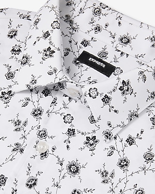 Slim Contrast Floral Modern Tech 1MX Dress Shirt