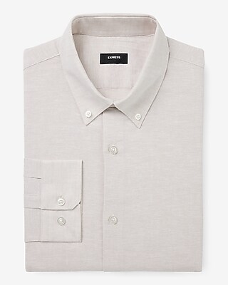 Slim Solid Linen-cotton Blend Stretch 1mx Dress Shirt | Express