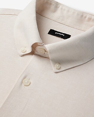 Slim Linen-Blend Stretch 1MX Dress Shirt