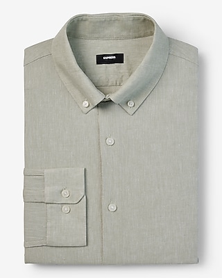 Slim Linen-Blend Stretch 1MX Dress Shirt