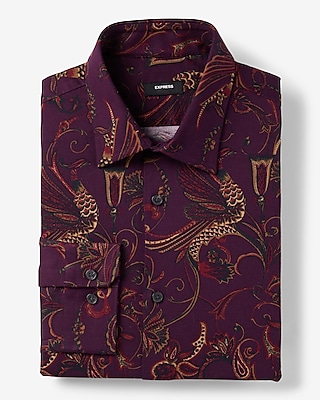 Slim Paisley Twill Stretch 1mx Dress Shirt | Express