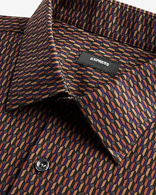 Slim Geo Print Stretch 1MX Dress Shirt