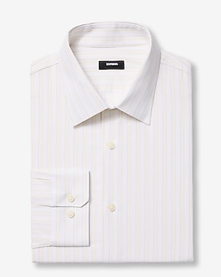 Slim Multi Striped Textured Stretch Dress Shirt