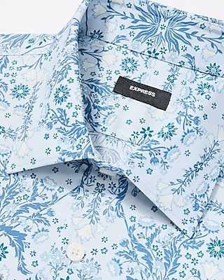 Slim Floral Geo Cotton Stretch 1MX Dress Shirt