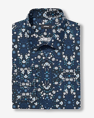 Slim Floral Geo Stretch 1MX Dress Shirt