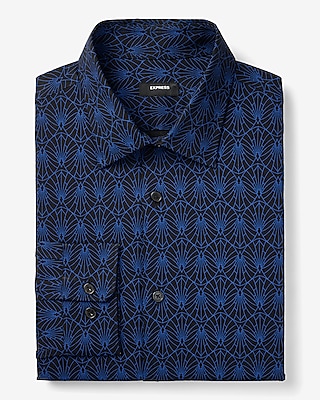 Slim Square Geo Stretch 1mx Dress Shirt Express
