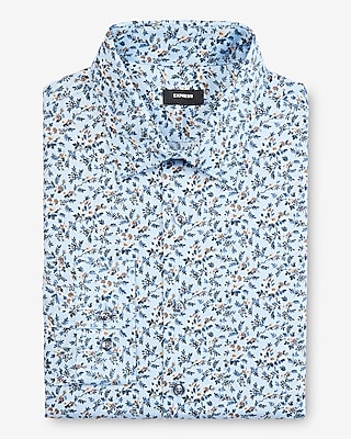 Express Men's Floral Geo Stretch Corduroy Shirt