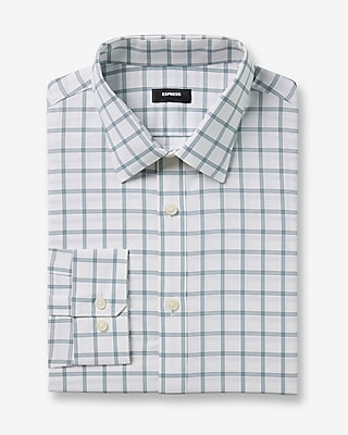 Slim Grid Plaid Wrinkle-Resistant Everyday Performance Dress Shirt