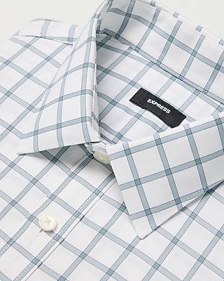 Slim Grid Plaid Wrinkle-Resistant Everyday Performance Dress Shirt