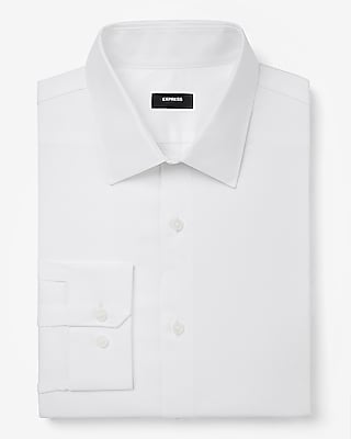 Slim Textured Diamond Print Cotton Stretch 1MX Dress Shirt