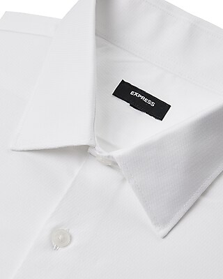 Slim Textured Diamond Print Cotton Stretch 1MX Dress Shirt
