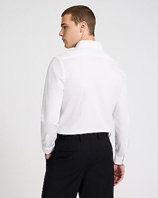 Slim Textured Diamond Print Cotton Stretch 1MX Dress Shirt