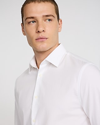 Slim Textured Diamond Print Cotton Stretch 1MX Dress Shirt