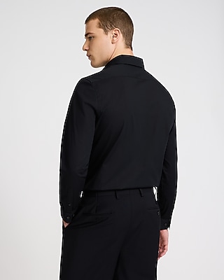 Slim Textured Diamond Print Cotton Stretch 1MX Dress Shirt